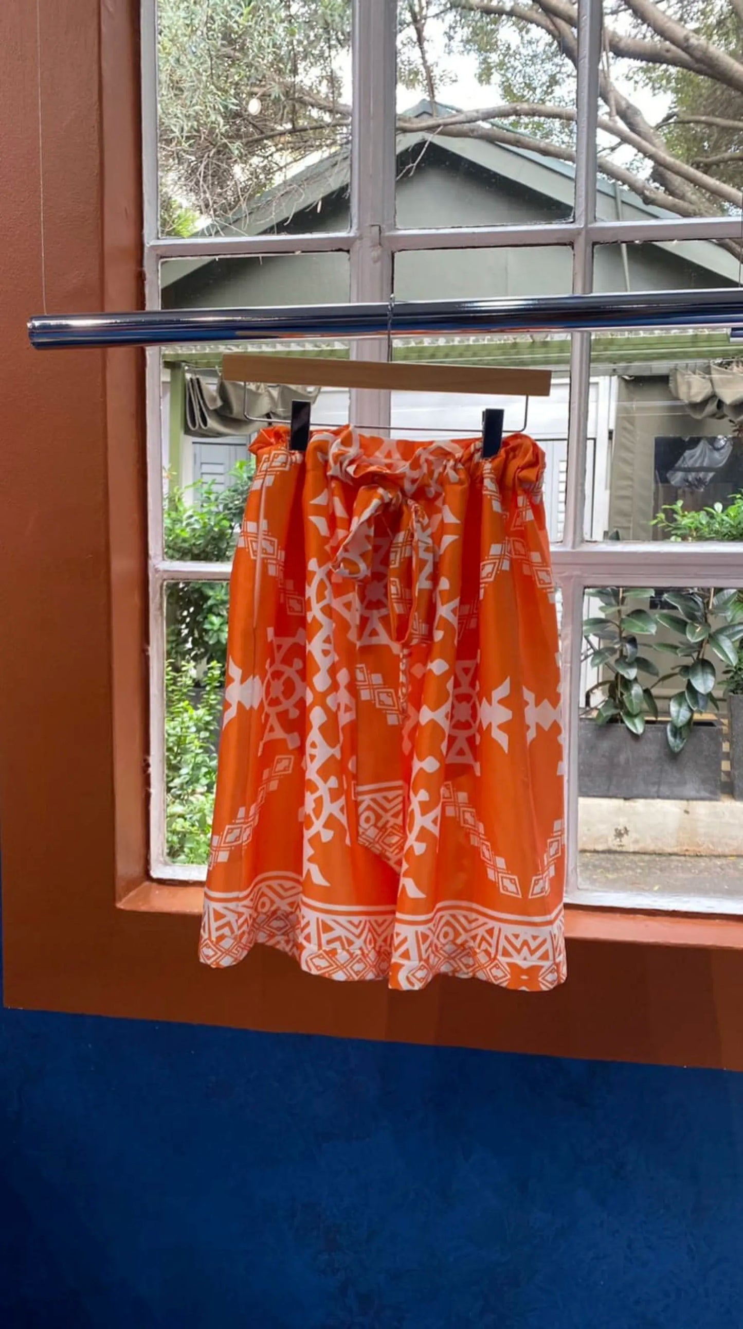 Orange and White Zinder Baraden Shorts