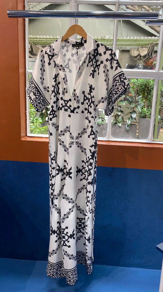 Black and White Baraden Dress