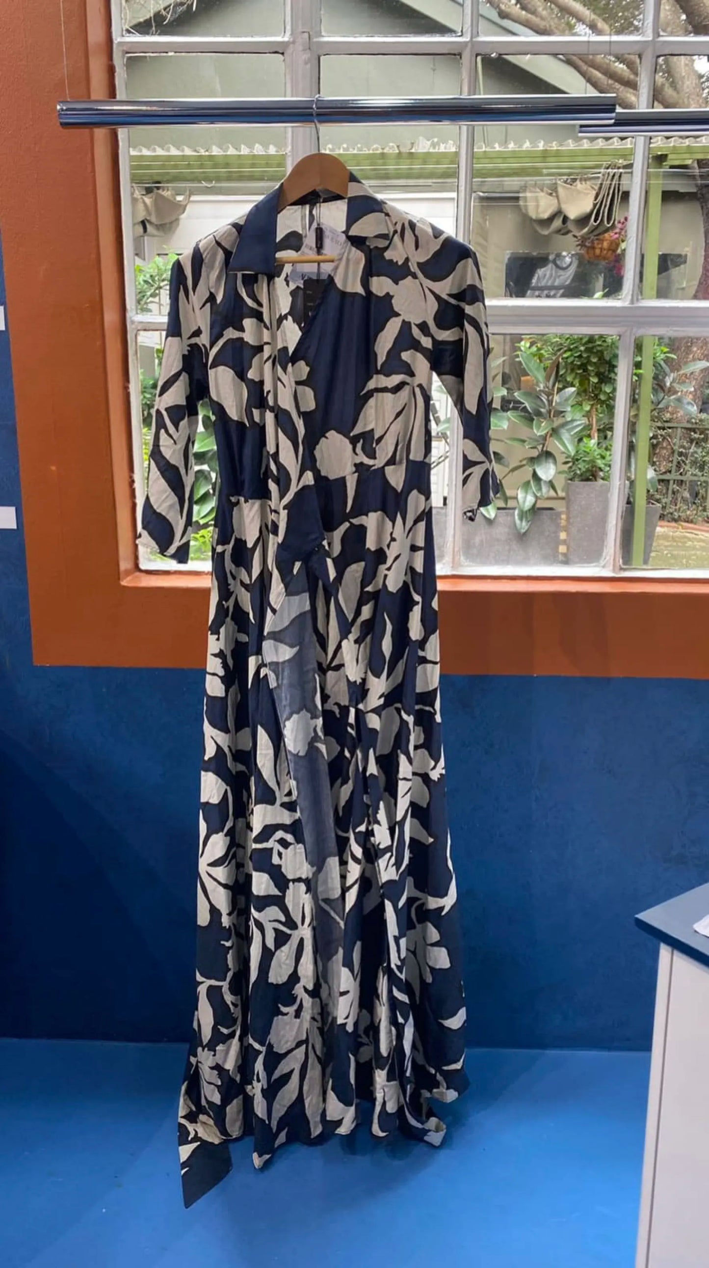 Multi-Coloured Cotton Wrap Dress