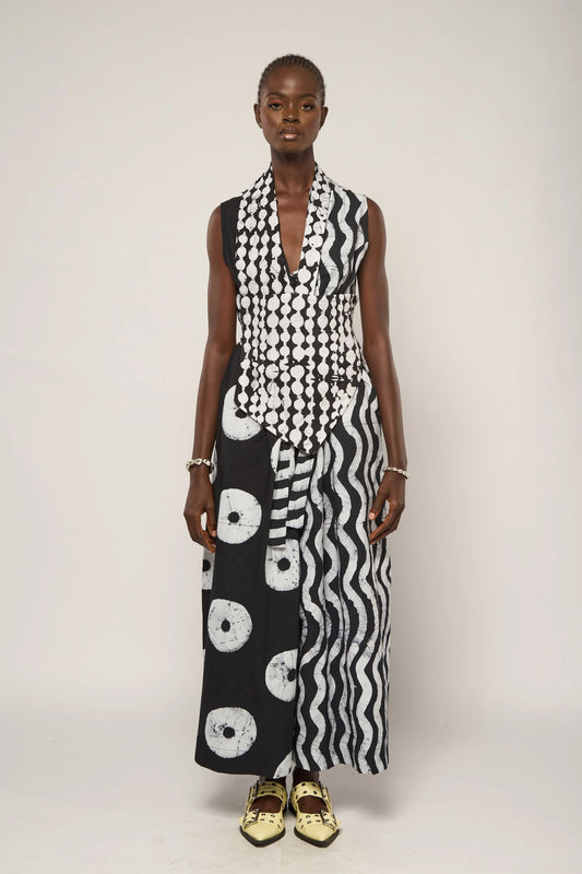 Black Multiprint Jumpsuit without bib