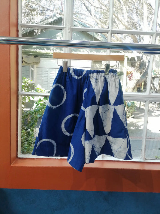 Blue And White Triangle Multiprint Shorts