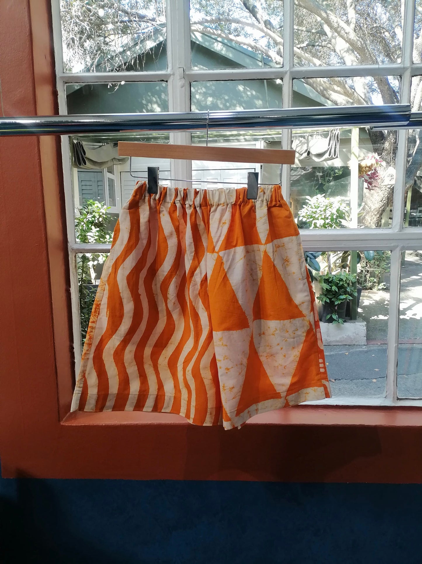 Golden Yellow And White Wave Multiprint Shorts