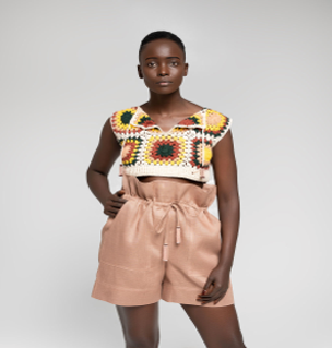 Shosho Crop - Cream base & multi