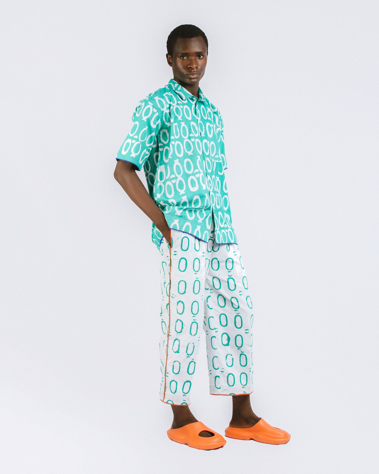 Oh Oh White and Teal Pants