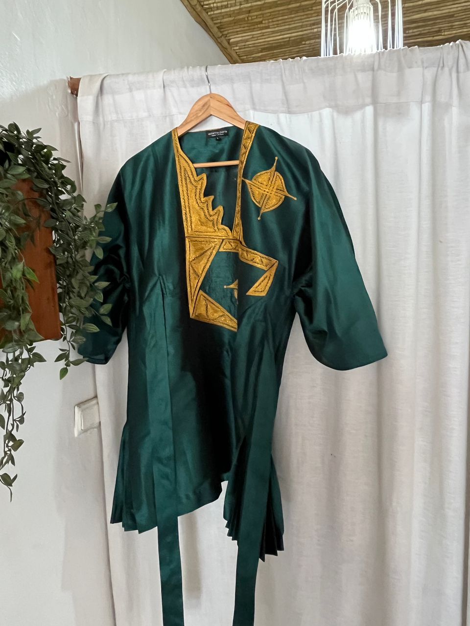 Maina Short Vert Broderie Dorée