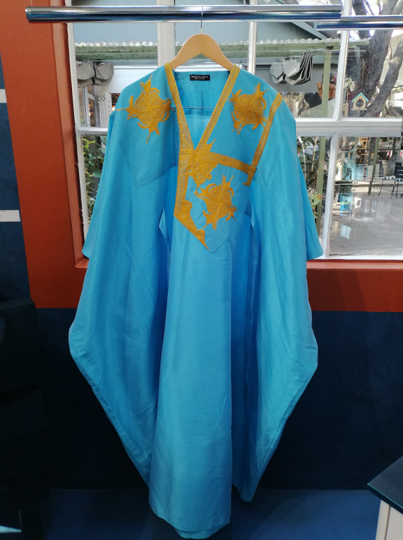 Bubu Dress Bleu Ciel Broderie Dore