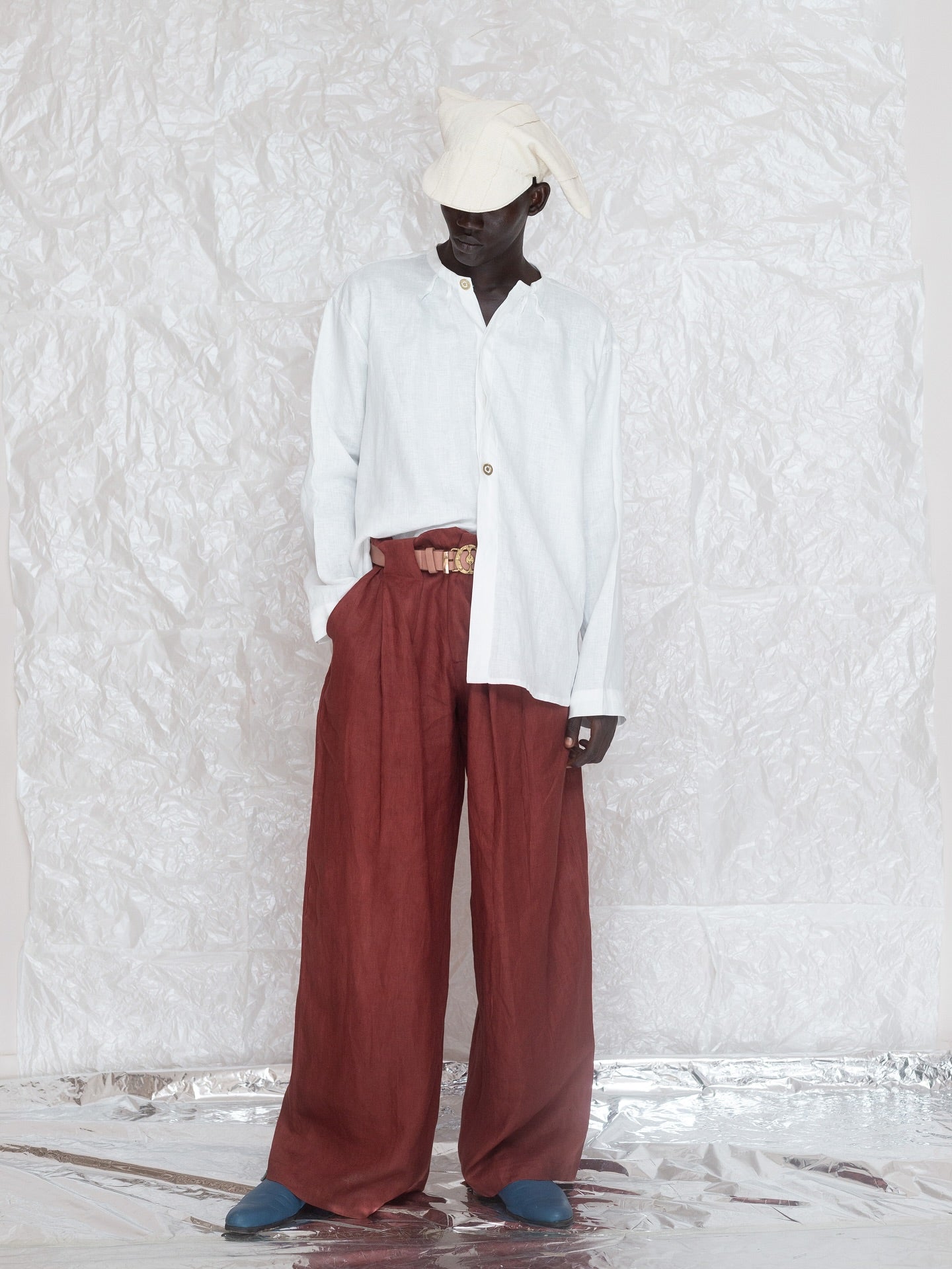 Red Linen Trousers