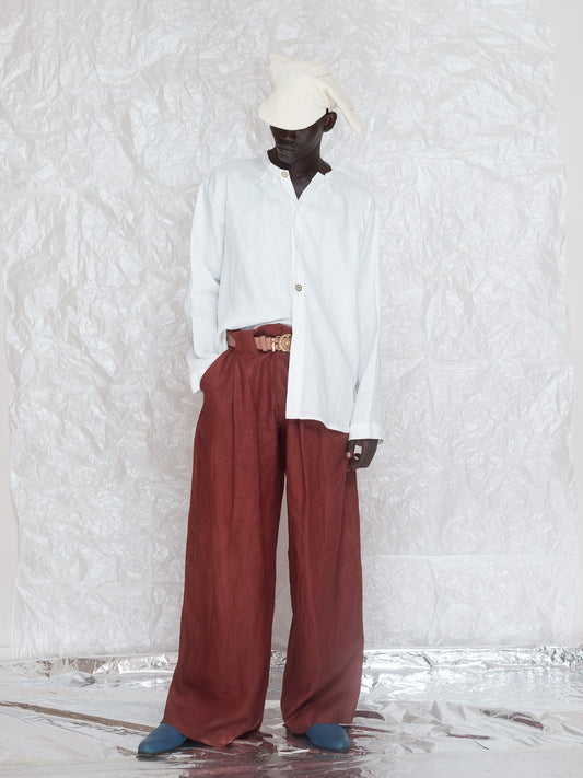 Red Linen Trousers