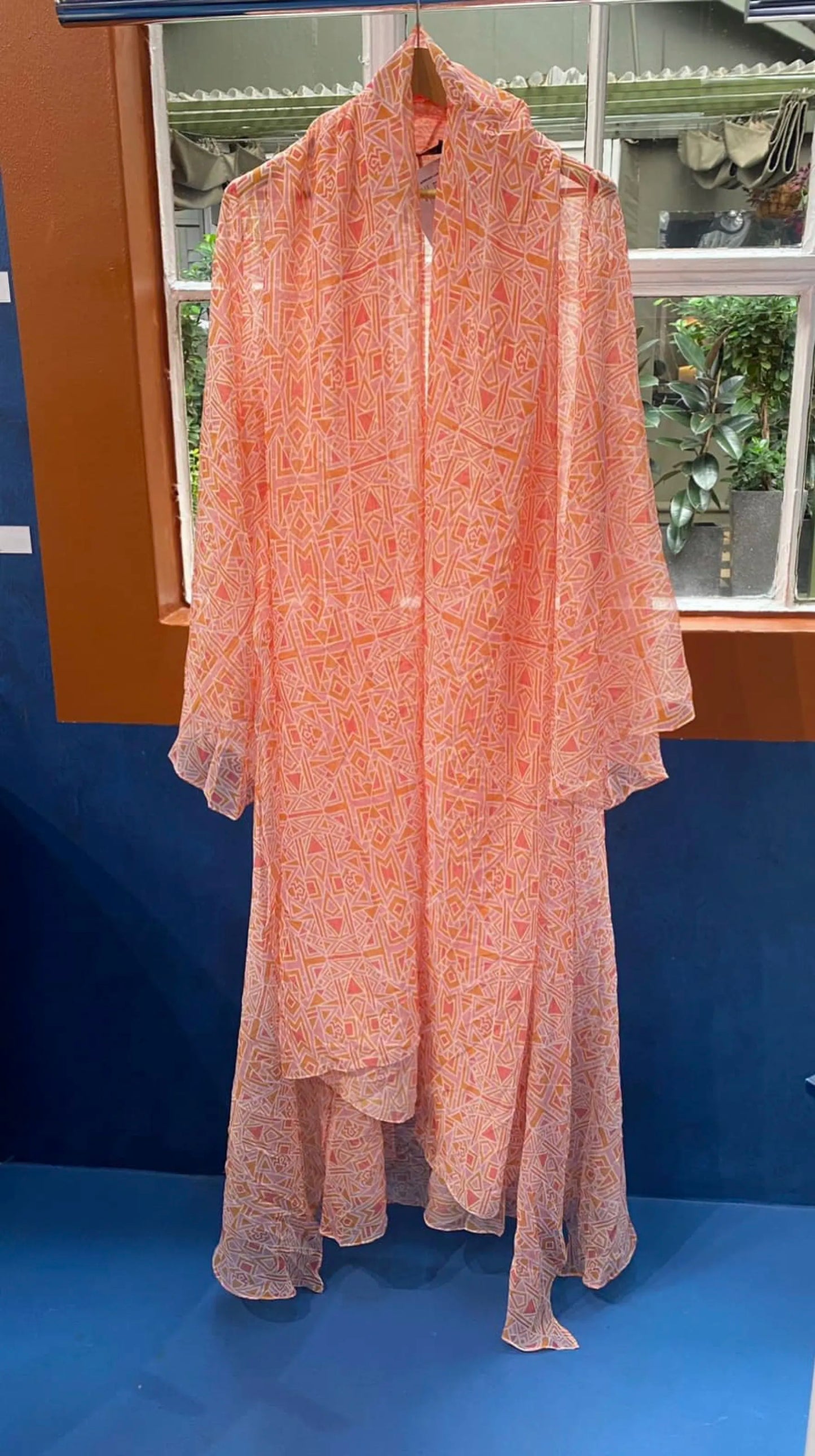 Orange and White Joburg Kimono