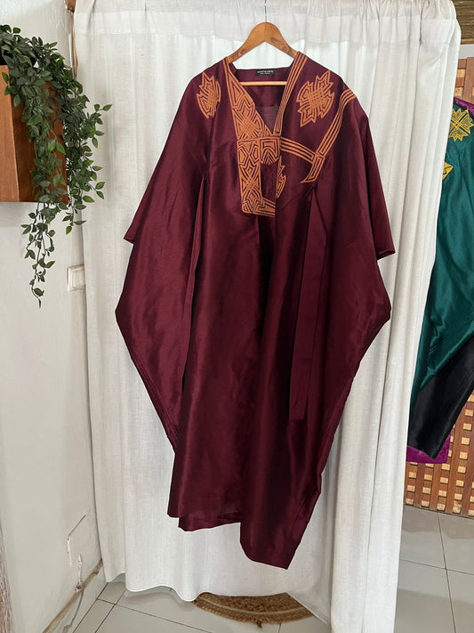 Bubu Rouge Bordeaux - Broderie Marron