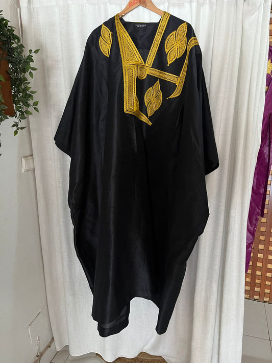 Bubu Dress Noir - Broderie Dorée