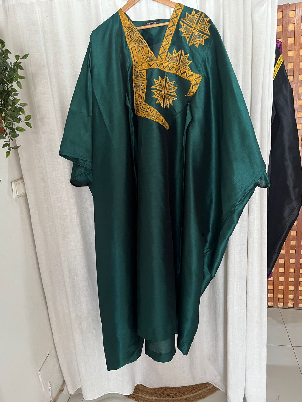 Bubu Dress Vert - Broderie Dorée