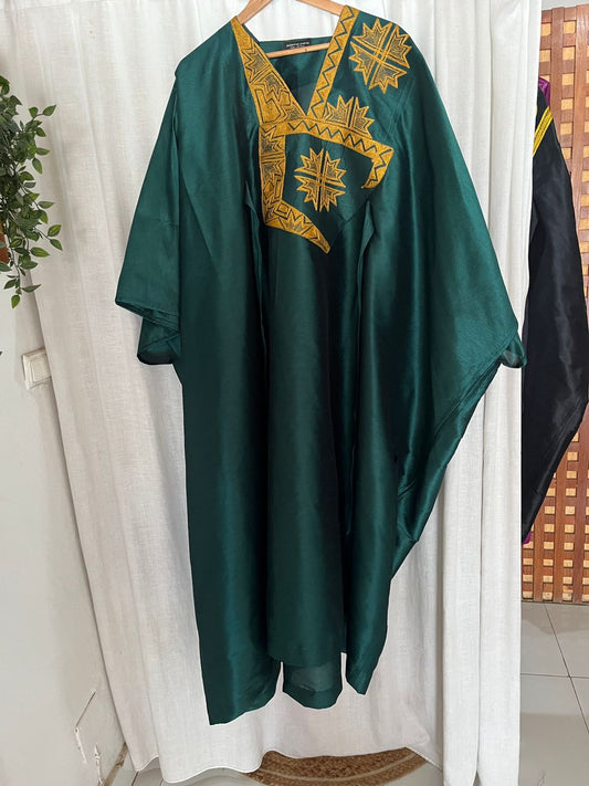 Bubu Dress Vert - Broderie Dorée