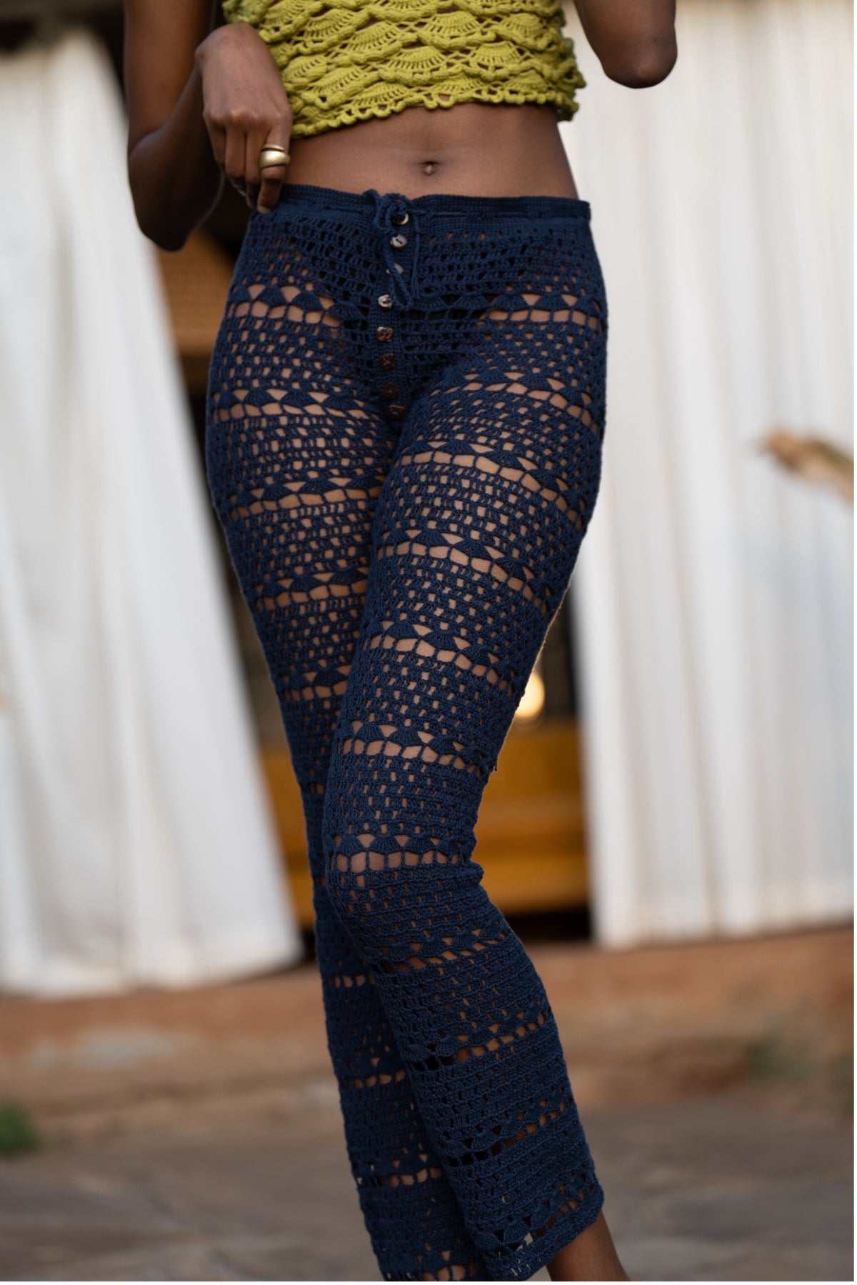 Corfu Slacks - Cream or Navy