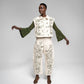 Imbaali Cropped Jacket - Cream with Jungle Green Embroidery
