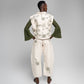 Imbaali Cropped Jacket - Cream with Jungle Green Embroidery