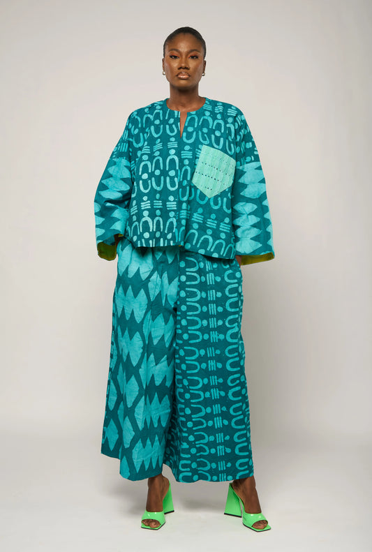 Eid Green Wide Leg Culottes