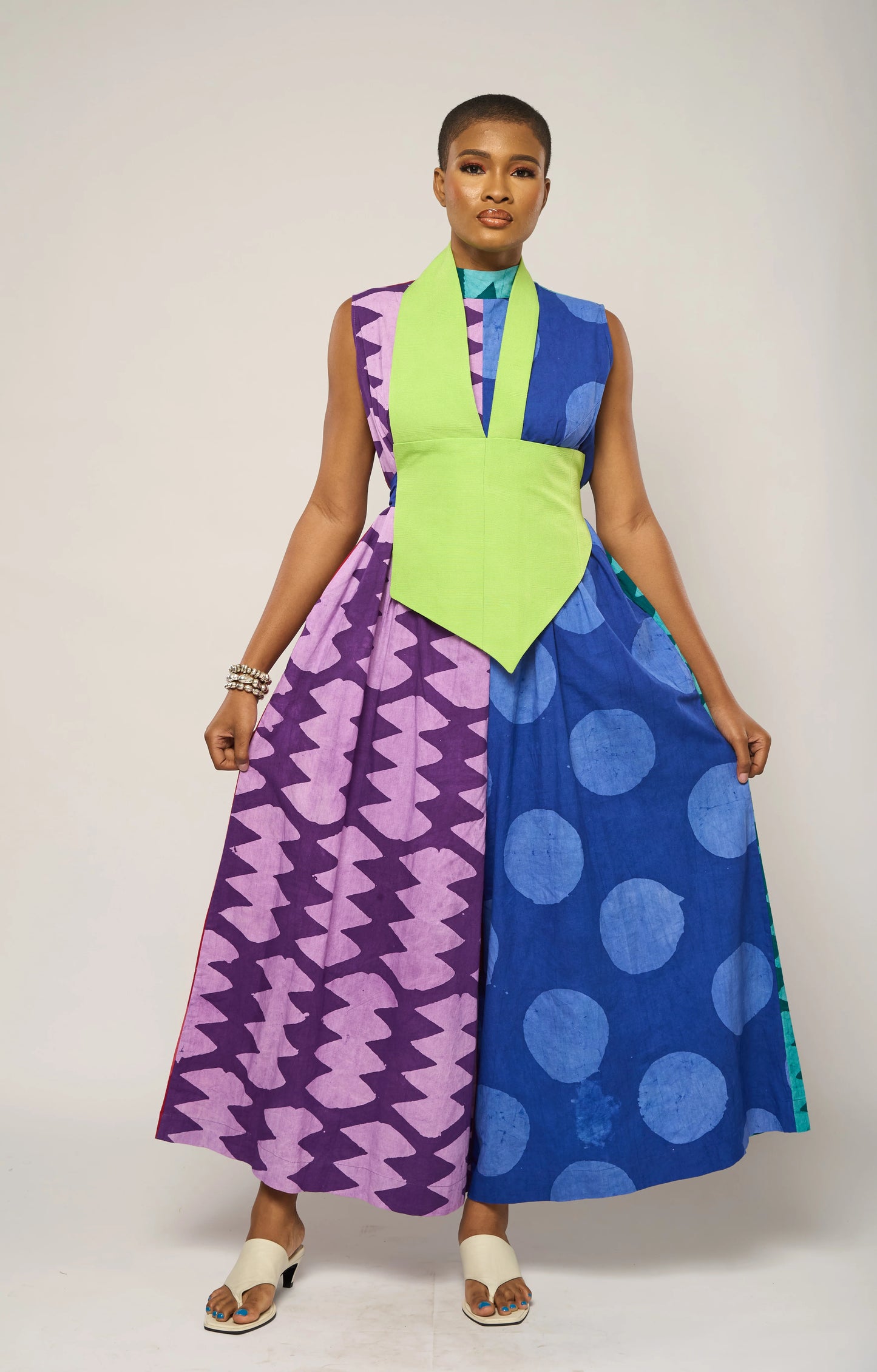 Purple And Blue Multicolor Jumpsuit Without Lemon Bib