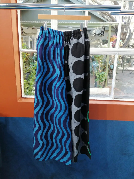 Teal And Purple Stripe Multicolour Culottes