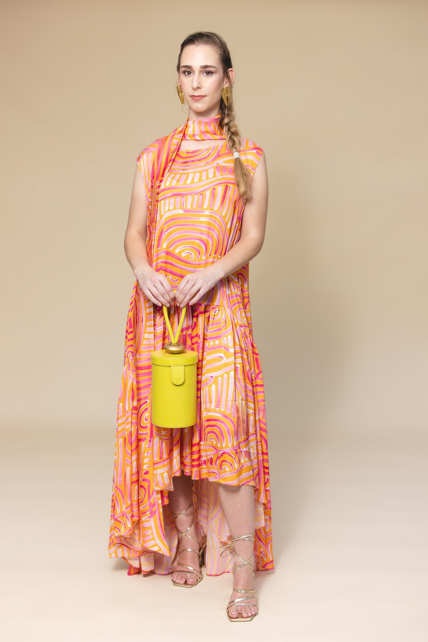 Orange Print Dress