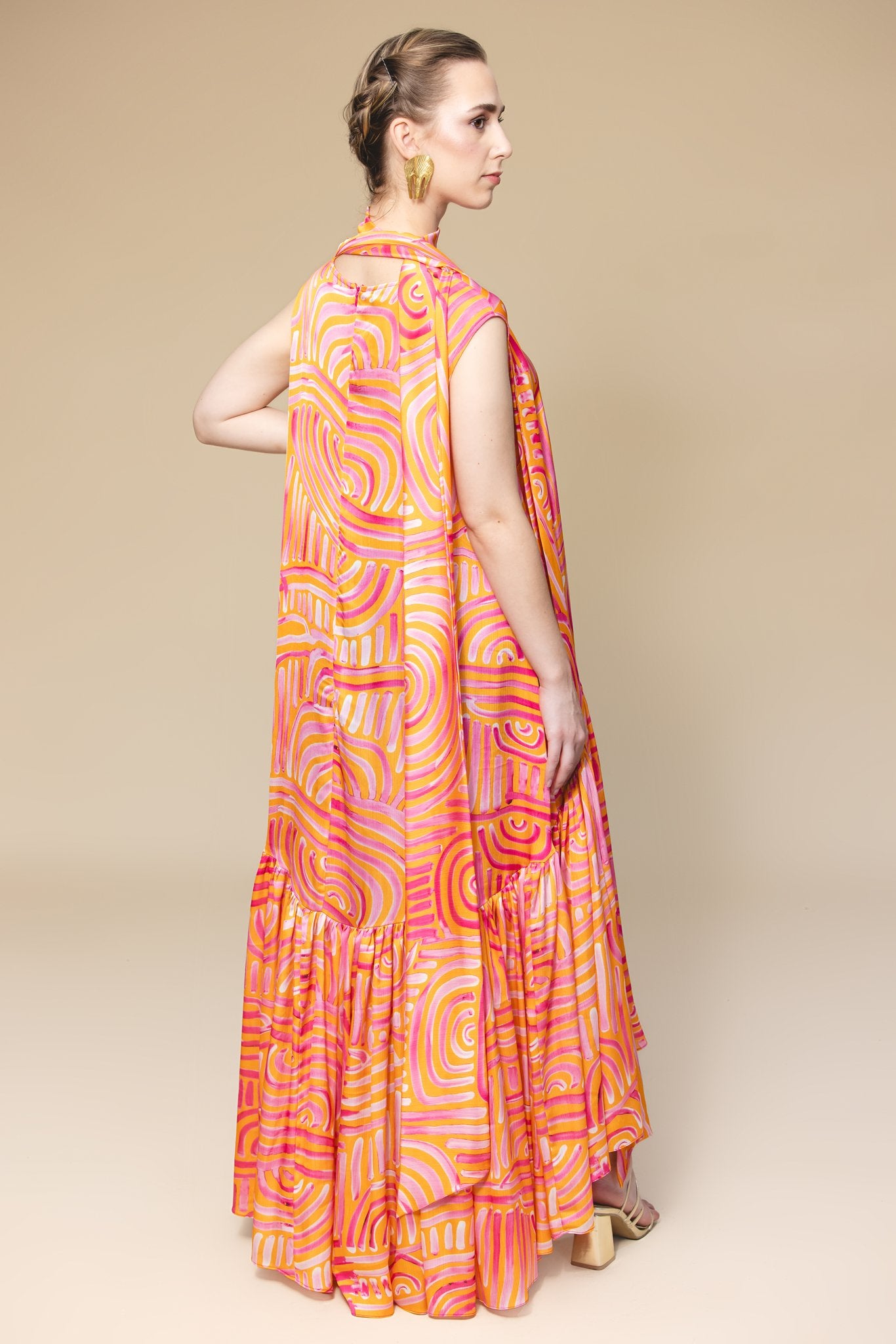 Orange Print Dress