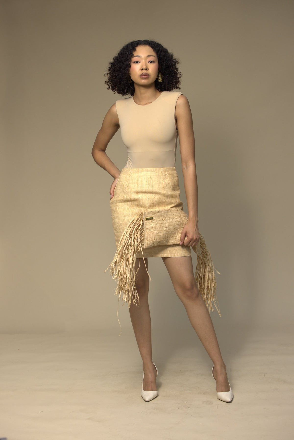 Mini Jupe Raffia
