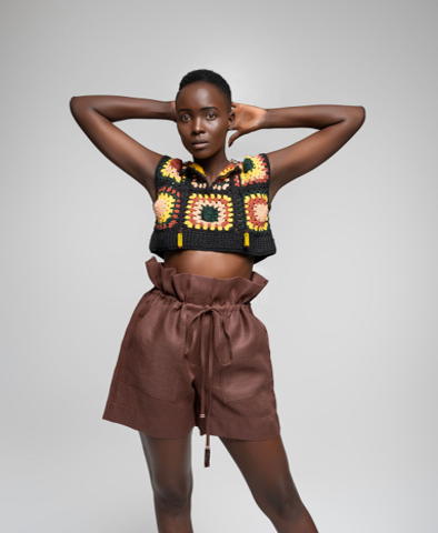 Shosho Crop - Black base & multi