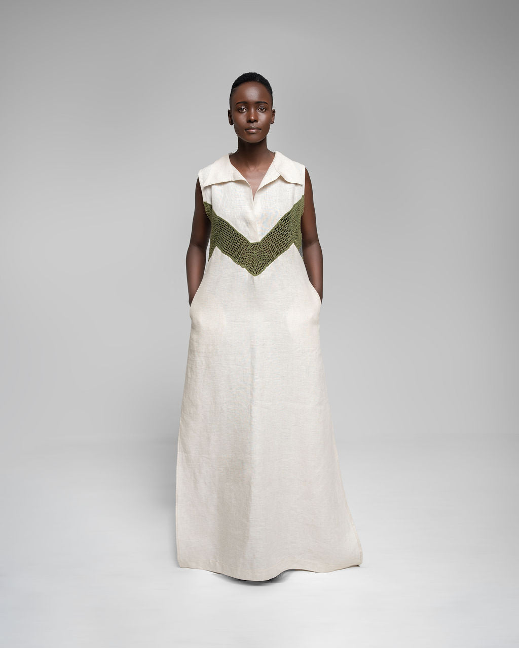 Mara Maxi - Oat with Jungle Green