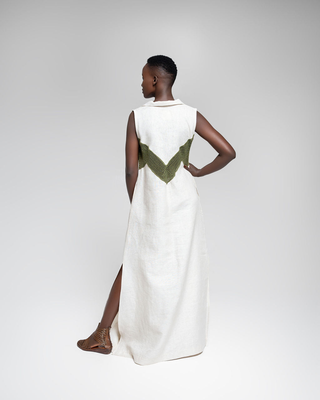Mara Maxi - Oat with Jungle Green