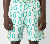 Oh-Oh Teal and White Shorts