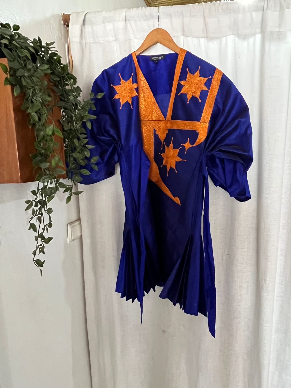 Maina Short Bleu Broderie Dorée