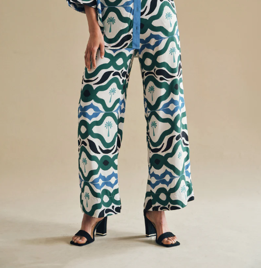 Uhuru Palazzo Pants (Geometric Blue)